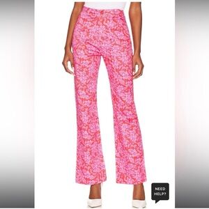 ROLLA'S Vibrant Pink Floral Flare Pants